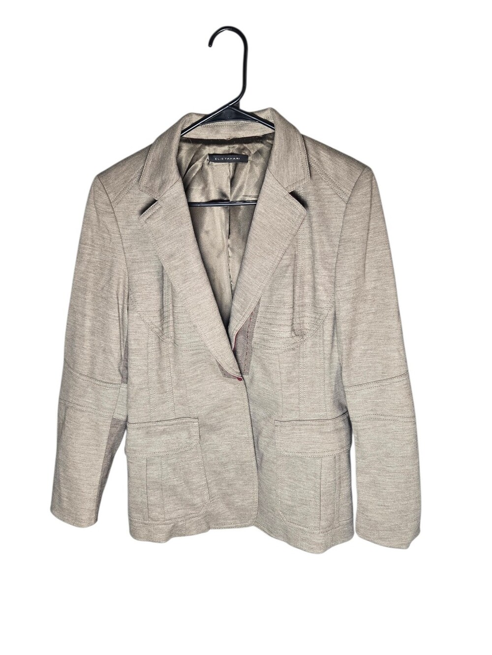Elie Tahari Women's Wool Blend Blazer Size 12 Stretch Pockets, Work Office